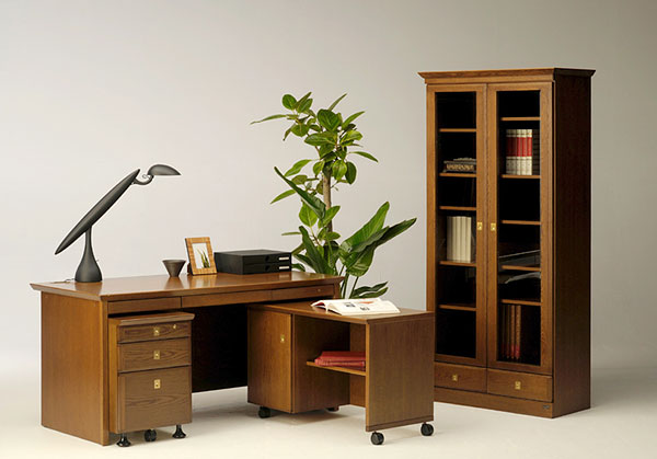 高級素材ミズナラ材の書斎机（静岡家具）【書斎家具通販】