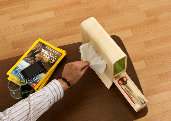 収納付きティッシュケース 書斎家具通販